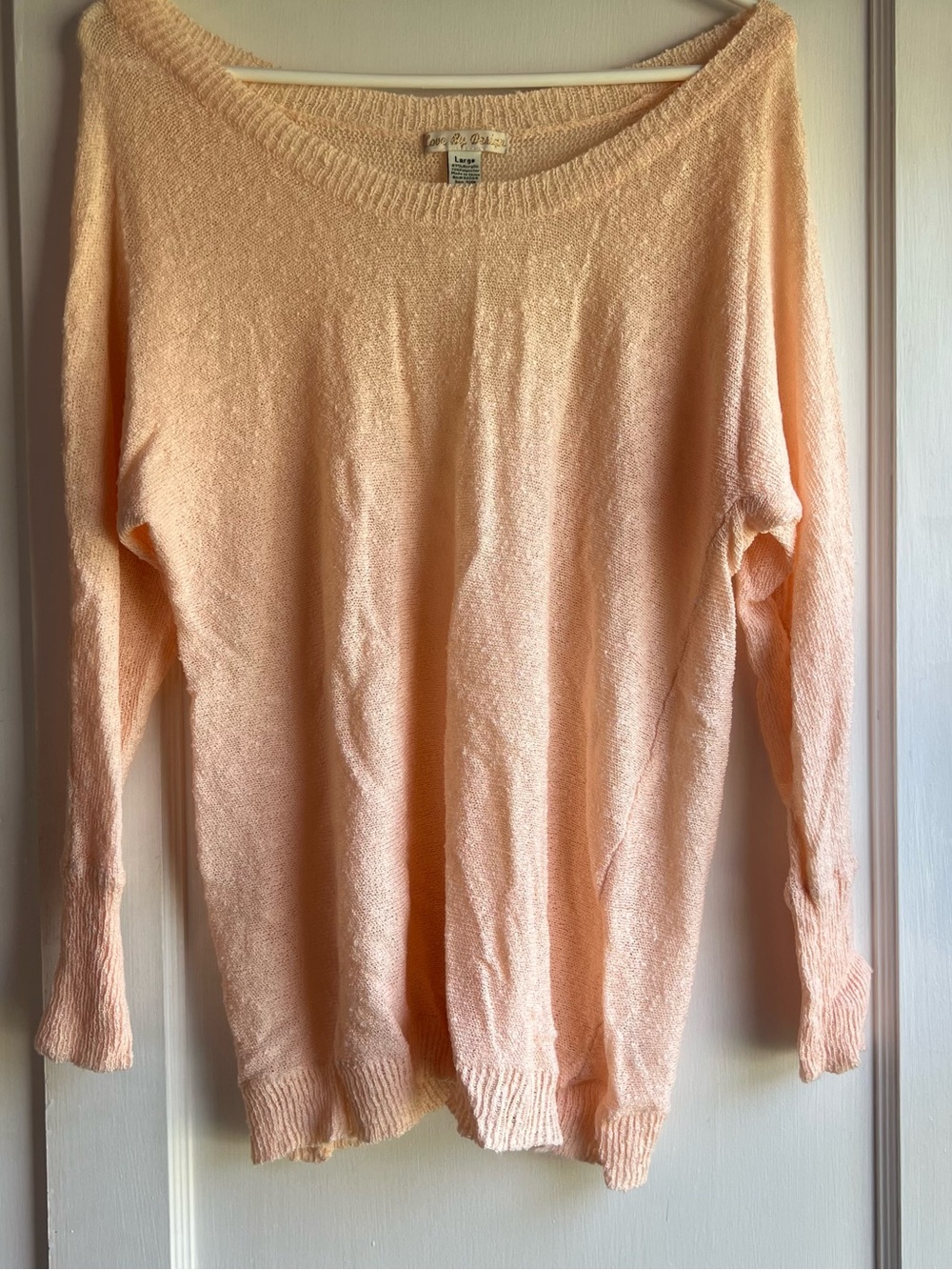 Love By Design Light Peach Scoop Neck Knit Sweater